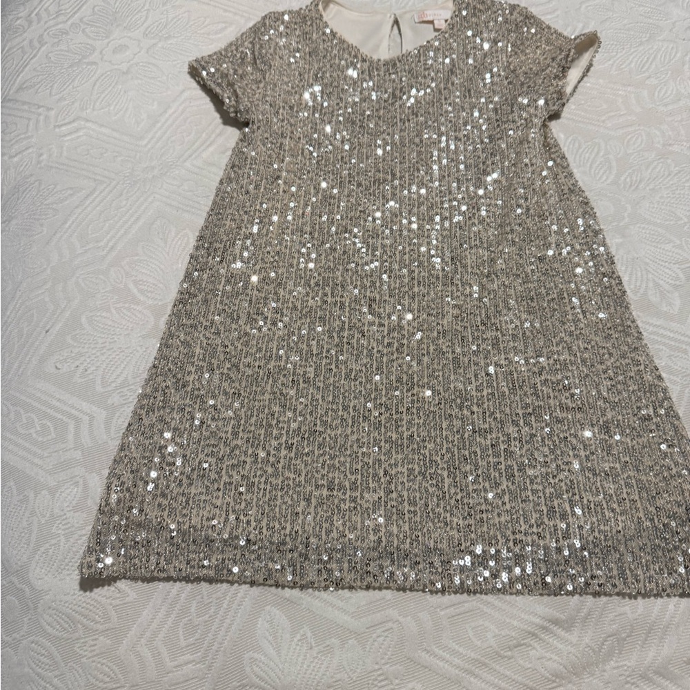 GB Girls Champagne Sequin Formal Dress USED
